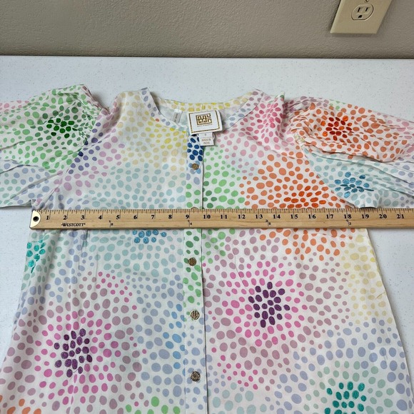 NWT Emily McCarthy Proper Blouse Top Womens Sz Small Bubbly Short Sleeve Tencel - Picture 9 of 11